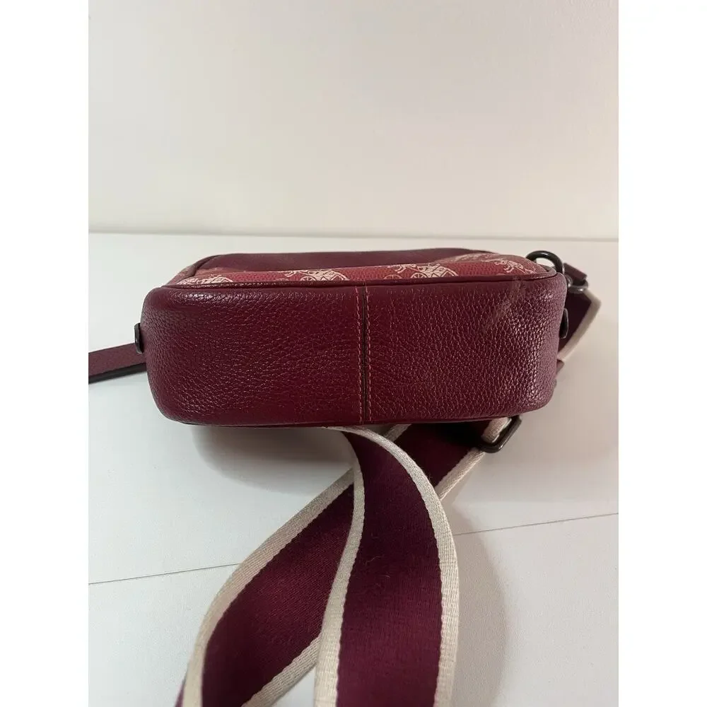 COACH Red Camera Mini Bag 16 Horse Carriage Rainbow Crossbody NWT $336 Sm. Flaw